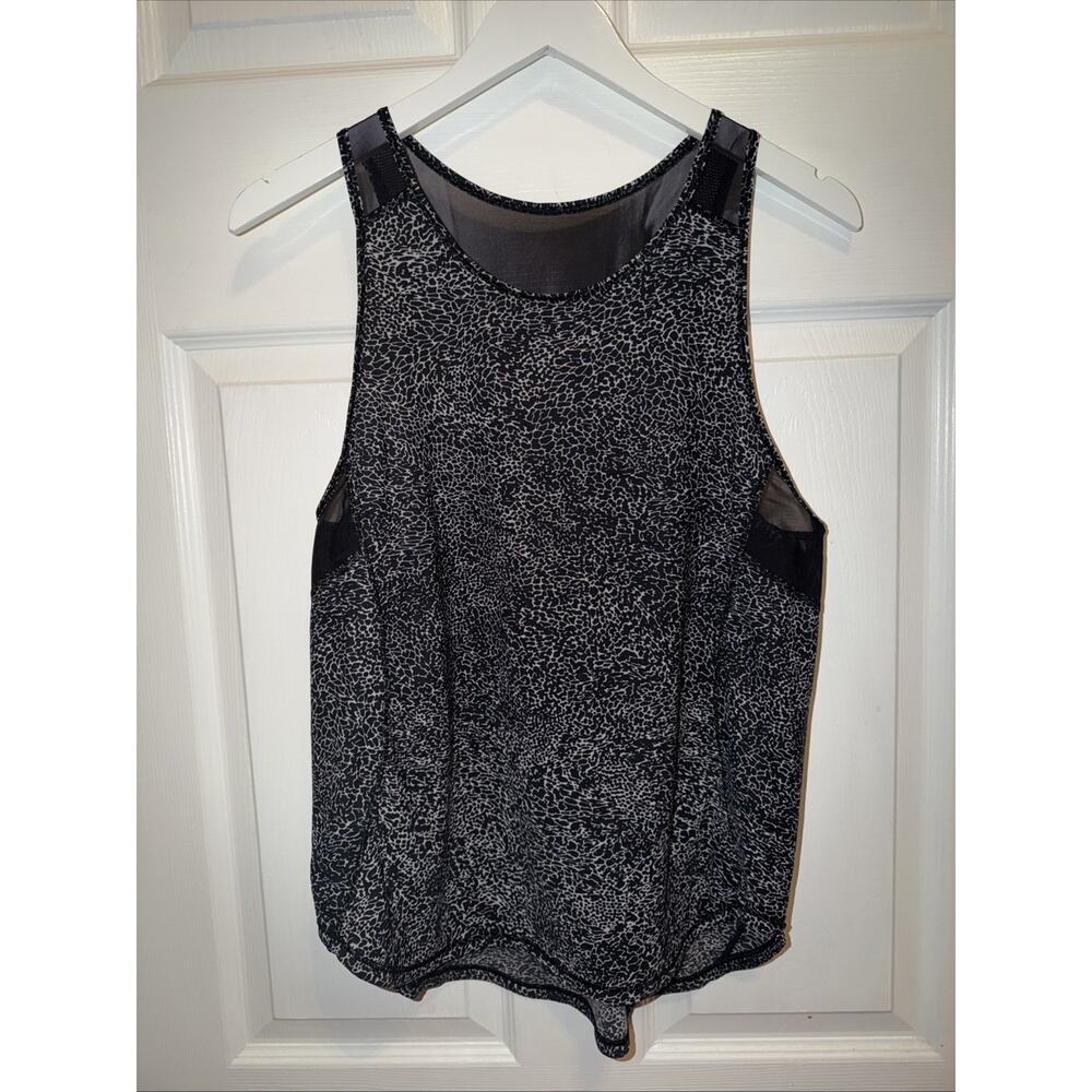 Lululemon Sculpt Tank II Polar Shift Black Print Sleeveless Mesh Top 10/12